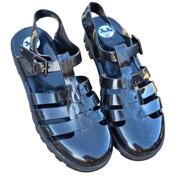 JuJu Jelly Shoes Black UK 6 Fits US 7.5–8 Like New - Picture 6 of 6